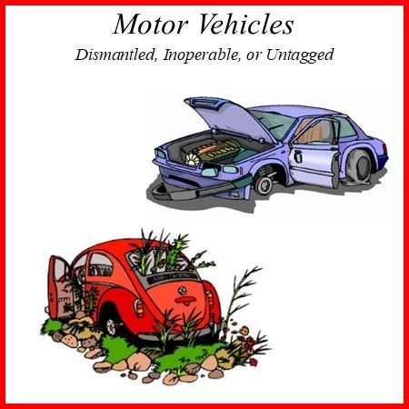 Motor Vehicles Inoperable Dismantled Untagged